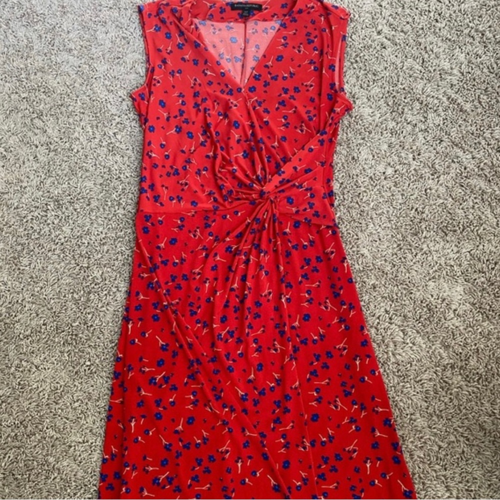 BANANA REPUBLIC SLEEVELESS WRAP DRESS WAIST KNOT DESIGN - MED